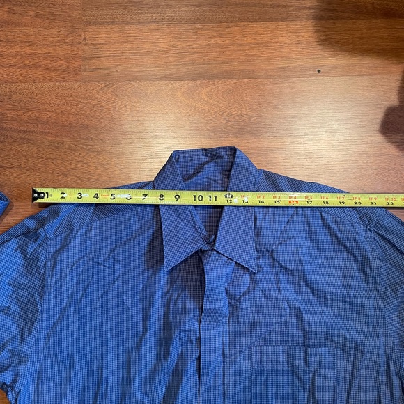Burberry London 100% cotton blue striped button down shirt large - Picture 9 of 12